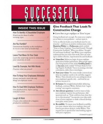 Dartnell's Successful Supervisor Magazine Subscription