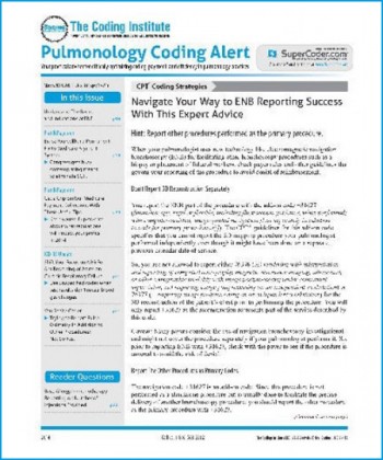 Pulmonology Coding Alert Magazine Subscription